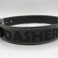 Hondenhalsband 50cm zwart echt Italiaans leer