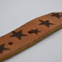 3cm cognac kinder riem met sterprint