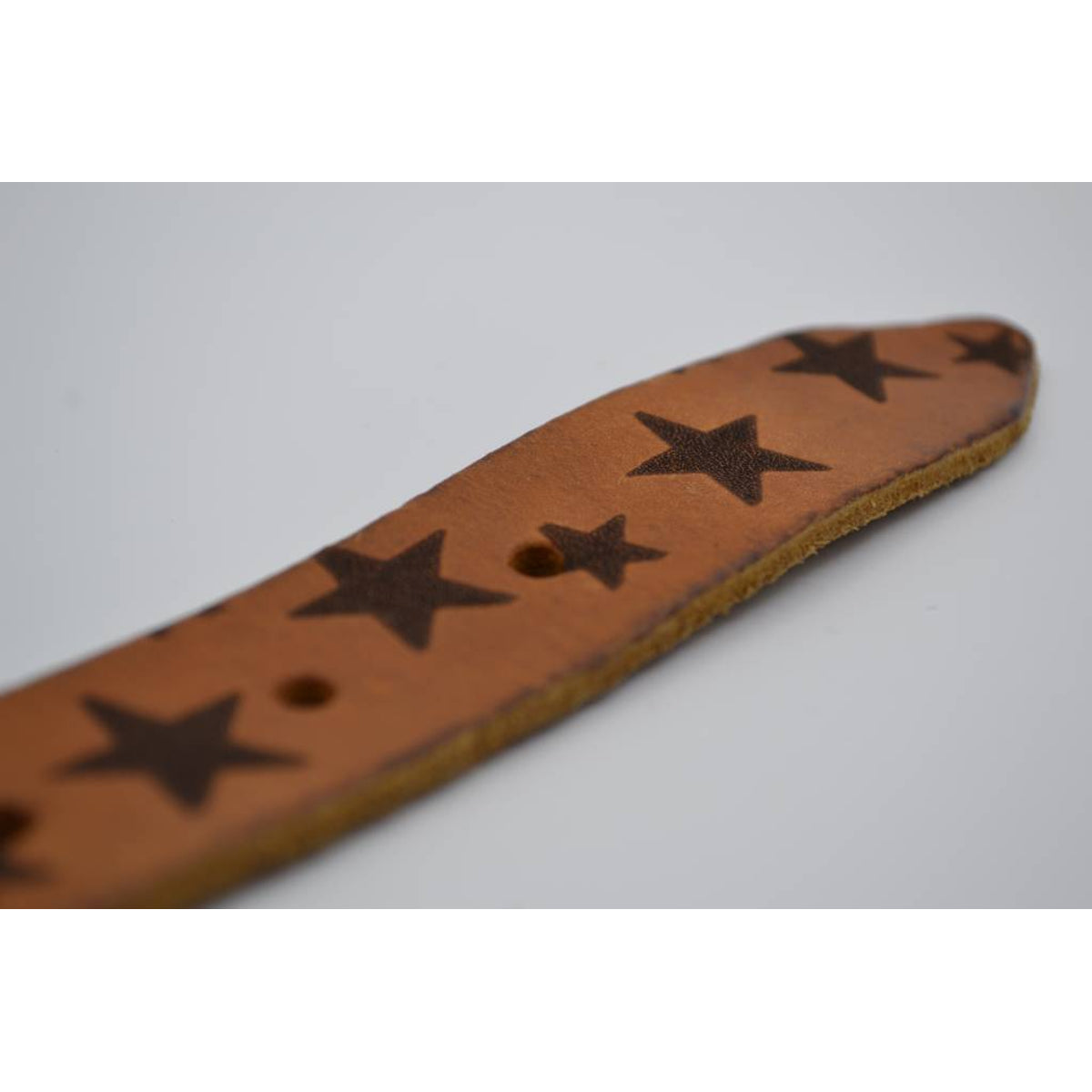 3cm cognac kinder riem met sterprint