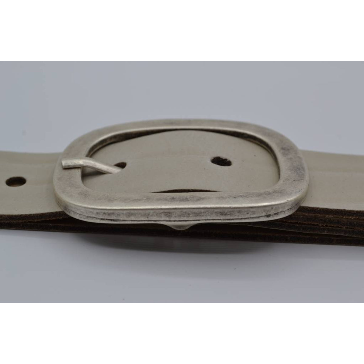 4cm ecru split lederen riem.