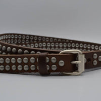 Bruine 20mm brede riem met bolstuds 