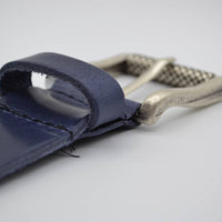 blauwe italiaans volnerf lederen casual riem 
