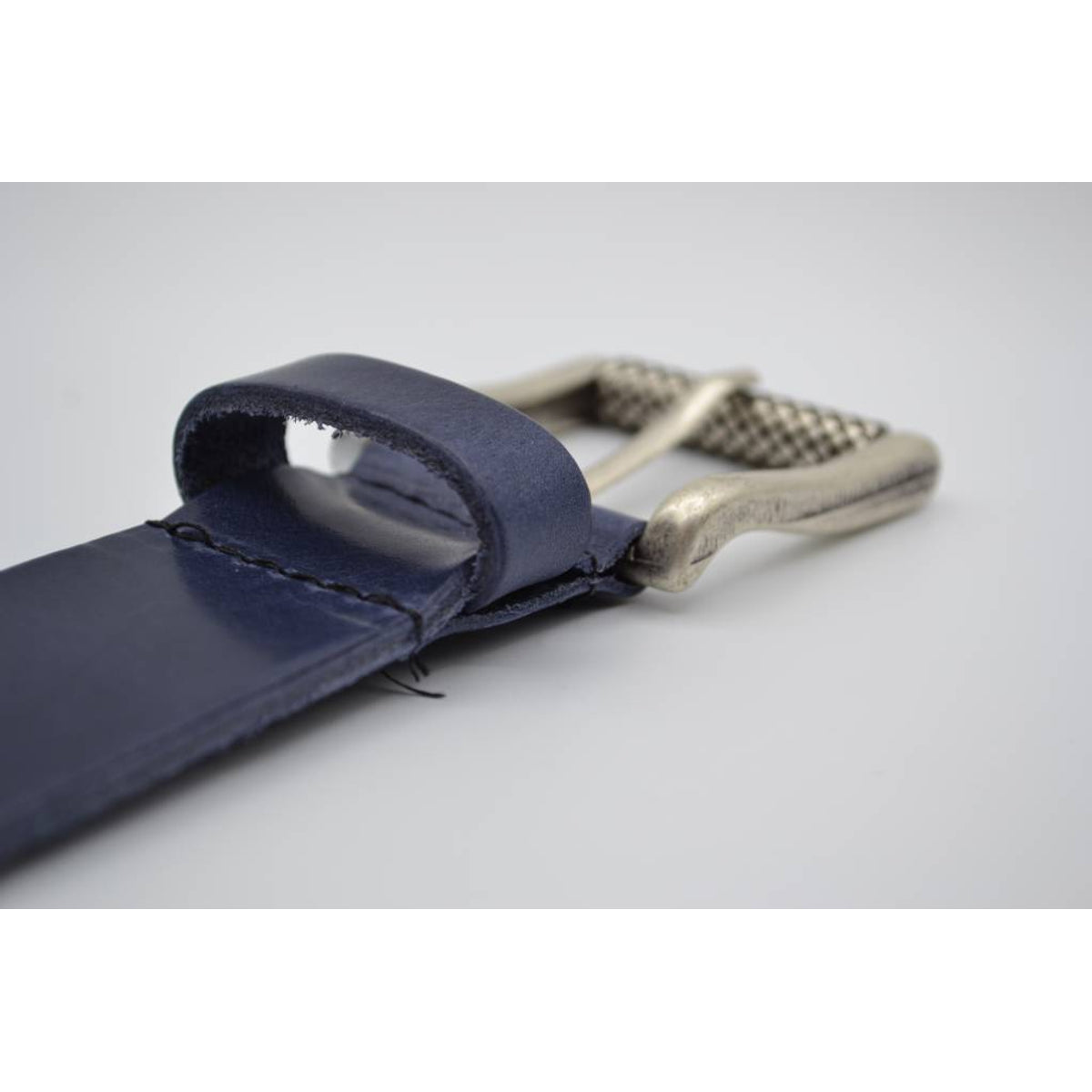 blauwe italiaans volnerf lederen casual riem 