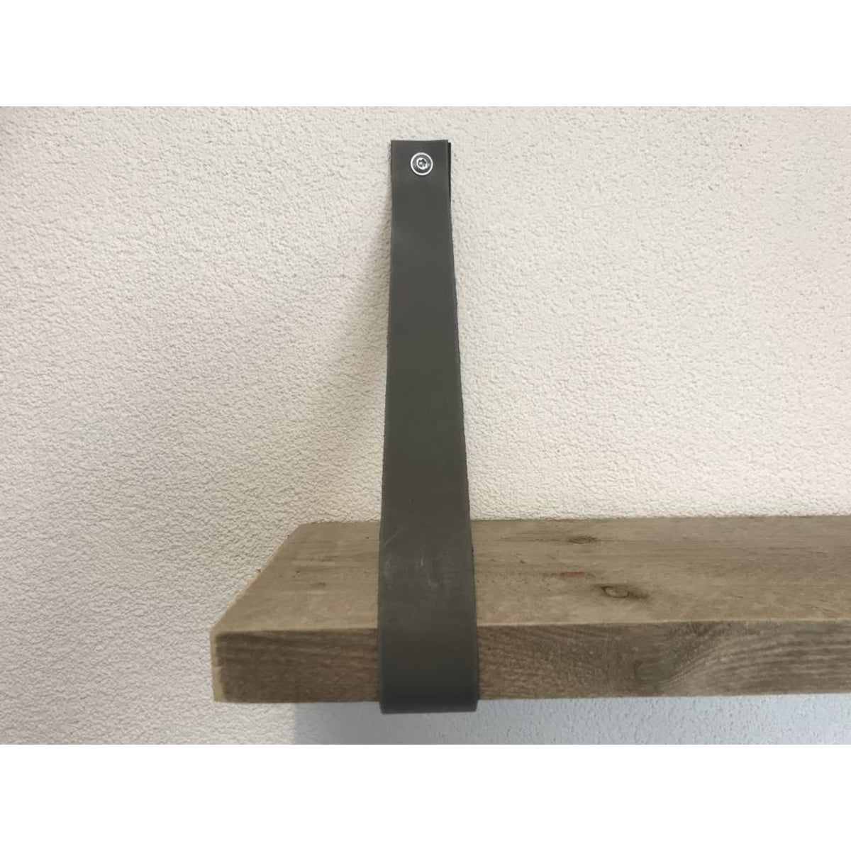 Leren Plankdragers licht grijs inclusief plank