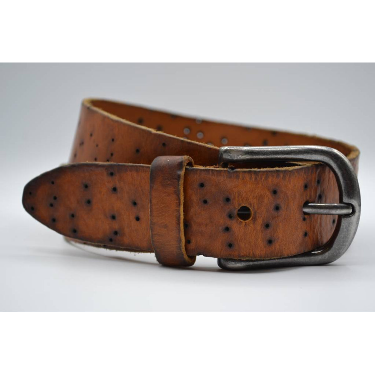 Stoere cognac echt lederen riem