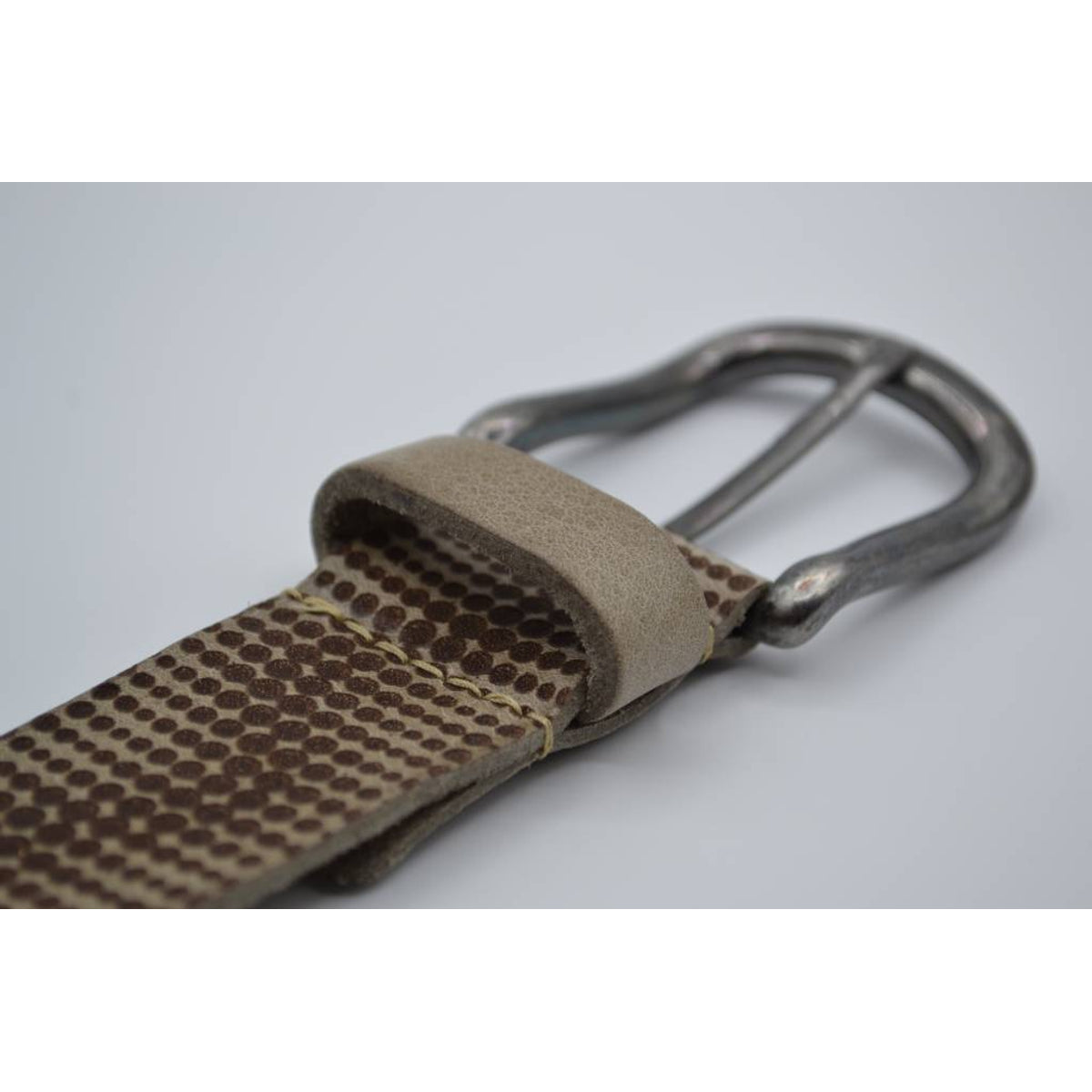 Galaxy gelaserde taupe echt lederen riem