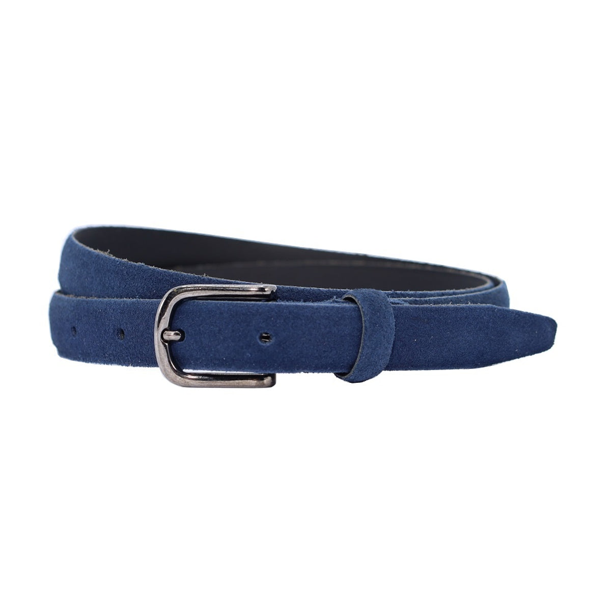 Blauwe suede 2cm smalle riem.