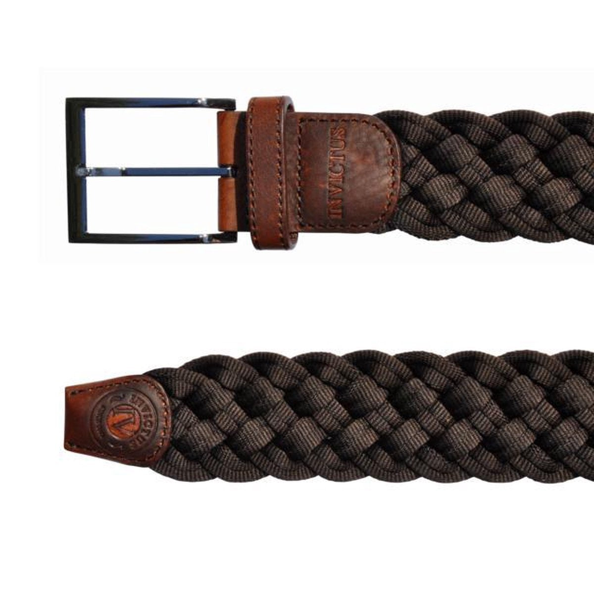 Bruine nette gevlochten riem.
