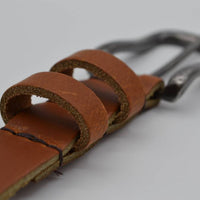 cognac 20mm brede riem met dubbele lus 