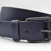 split lederen 40mm donker blauw casual riem