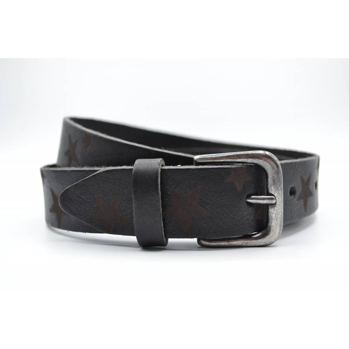 3cm zwarte kinder riem met sterprint 