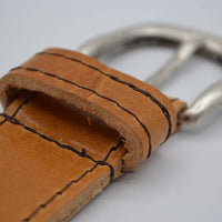 35mm cognac gestikte italiaans volnerf lederen riem