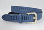 split lederen 30mm blauwe casual perforatie riem