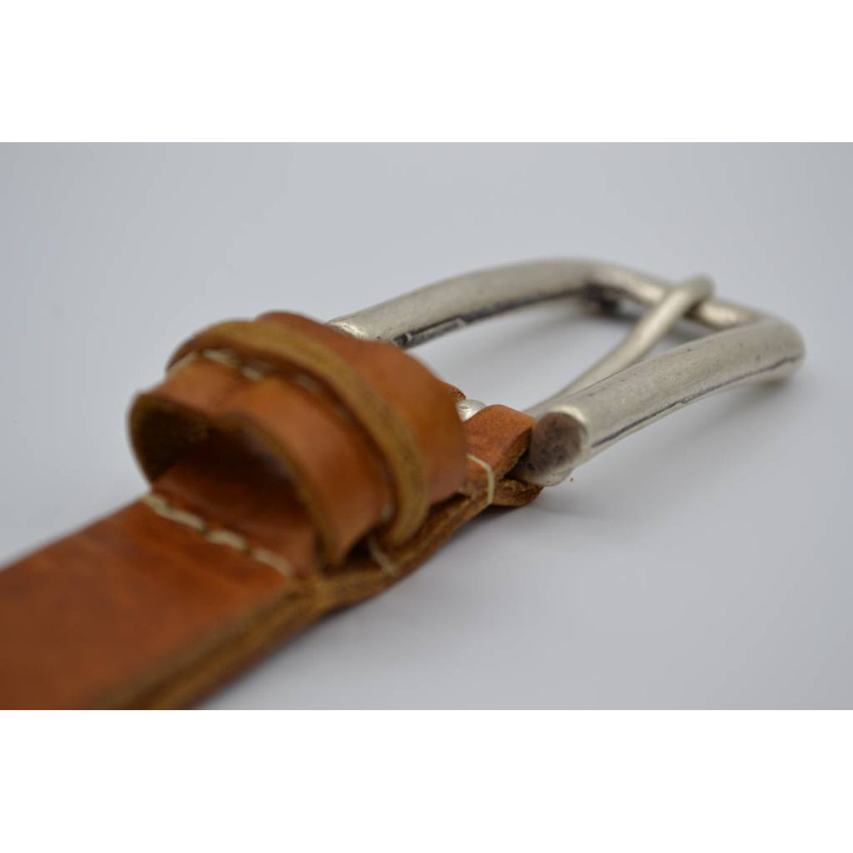 cognac 20mm brede riem met speelse lus