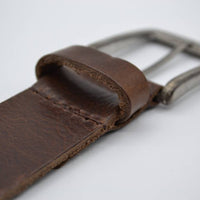 Bruine italiaans volnerf lederen casual riem   