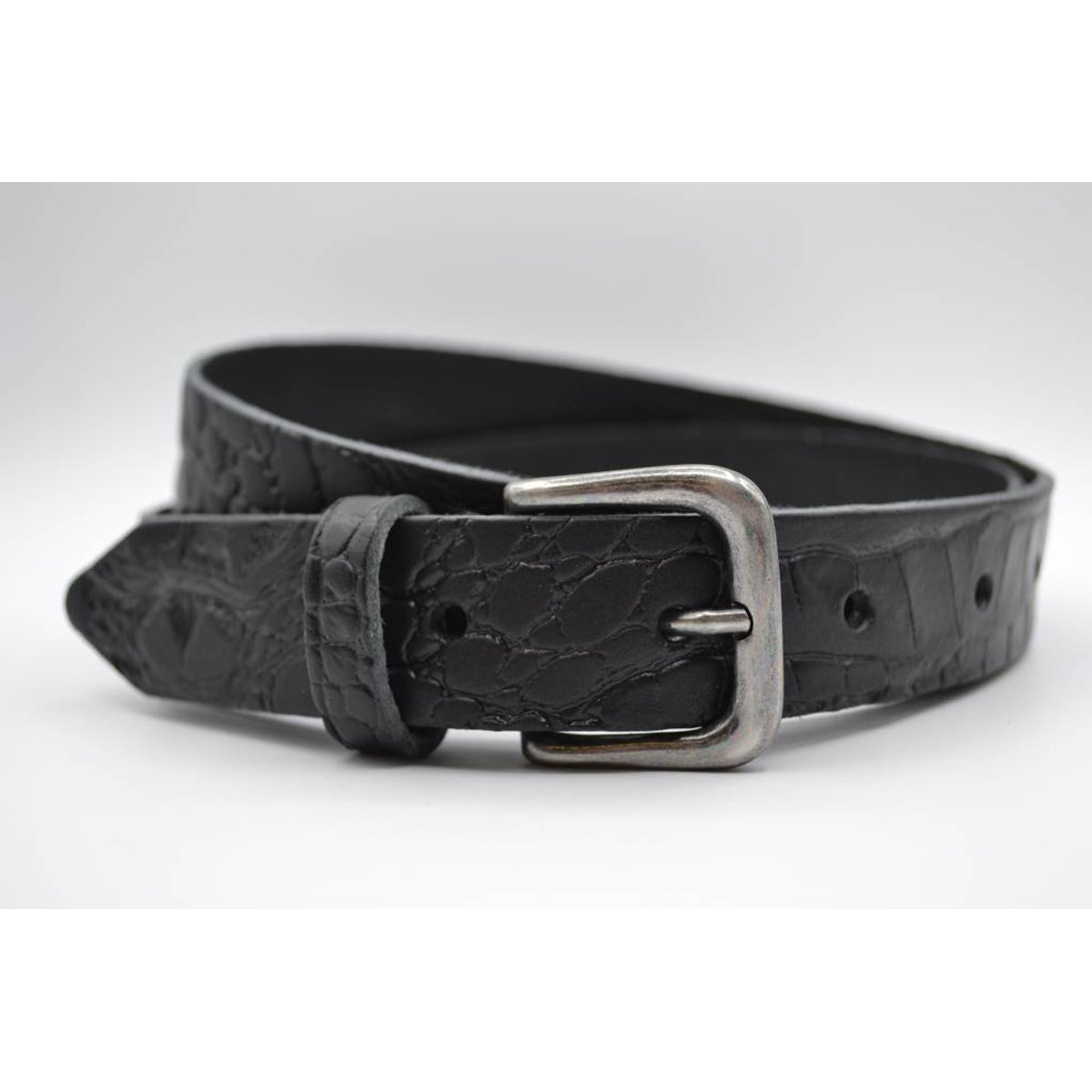 3cm zwarte italiaans volnerf lederen casual riem