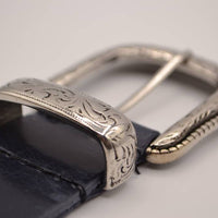 4cm western blauwe volnerf lederen riem