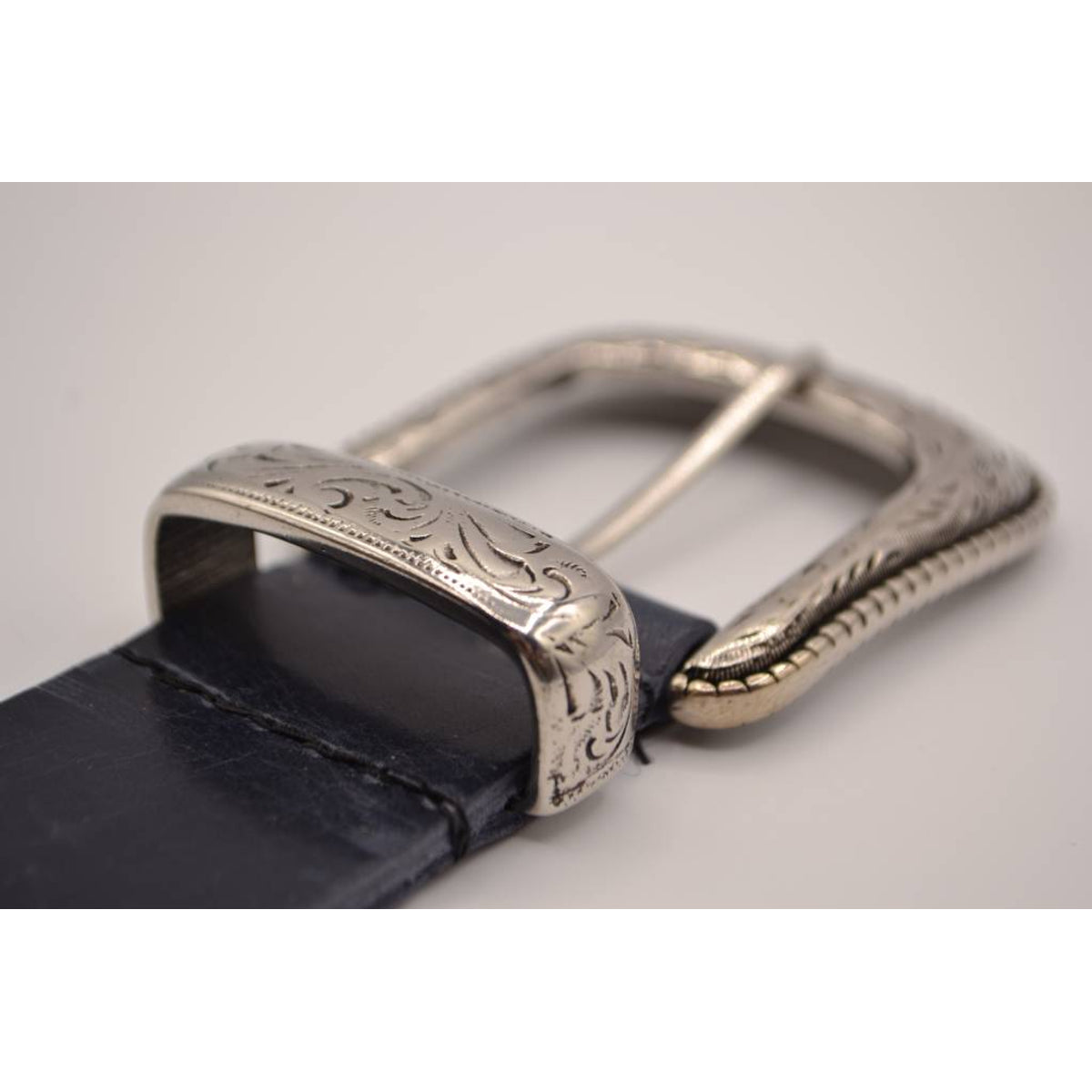 4cm western blauwe volnerf lederen riem