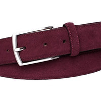 Bordeaux rode suede 35mm brede riem. 