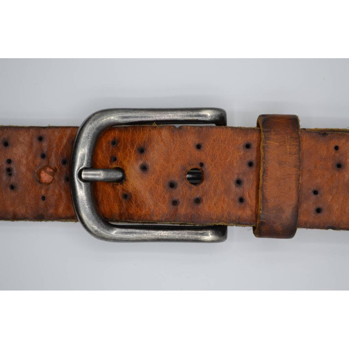 Stoere cognac echt lederen riem