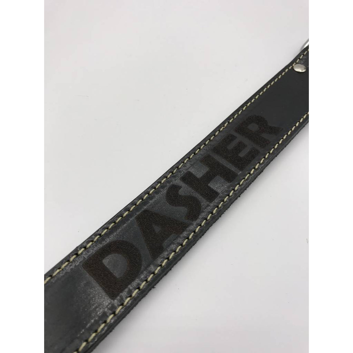 Hondenhalsband 40cm zwart echt Italiaans leer 