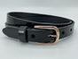 Zwarte 20mm brede riem met rose gouden gesp.