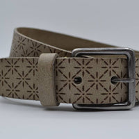 Ster gelaserde taupe echt lederen riem