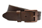 bruine italiaans volnerf lederen riem met bronzen gesp