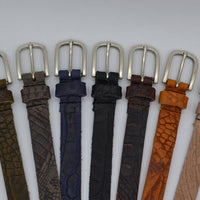 cognac 2cm brede krokodillen print damesriem