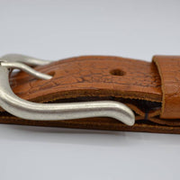 4cm croco cognac italiaans volnerf lederen casual riem