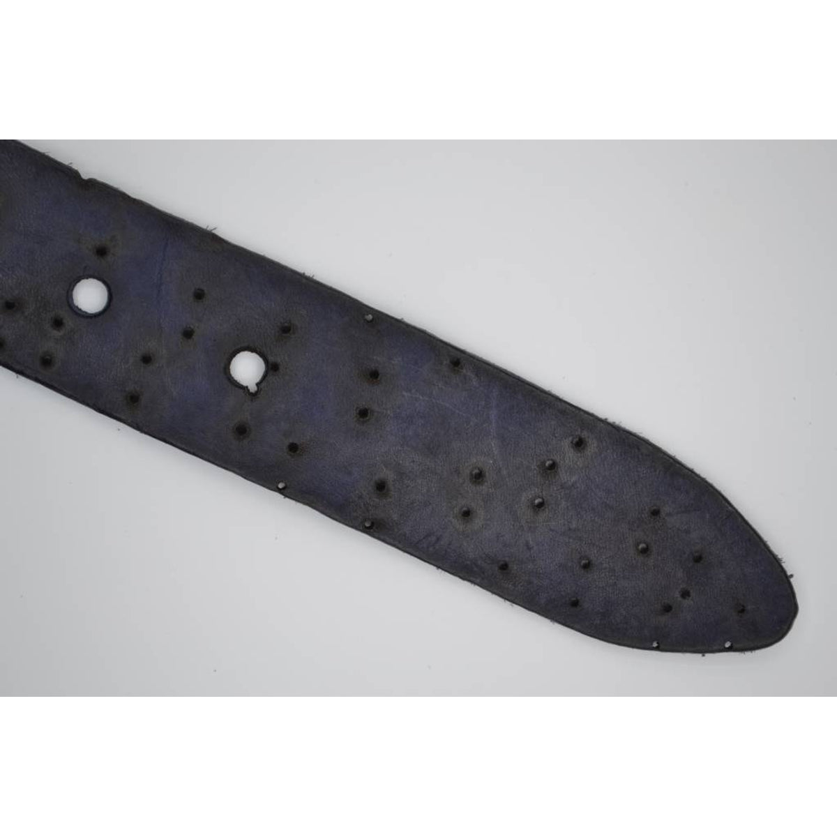 Stoere blauwe echt lederen riem