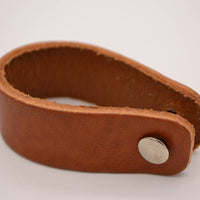 Cognac echt lederen sleutelhanger