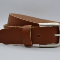 split lederen cognac kinder riem