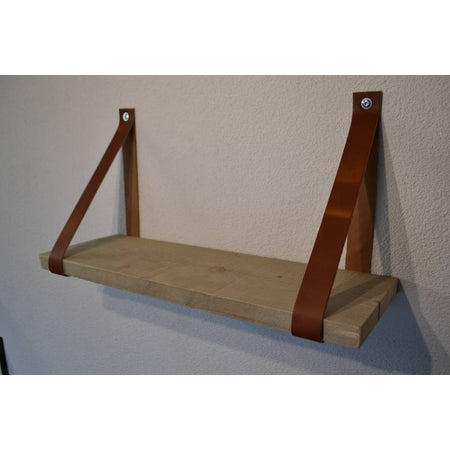 Leren Plankdragers Cognac inclusief plank