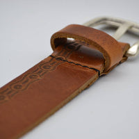 cognac riem met fietskettingprint