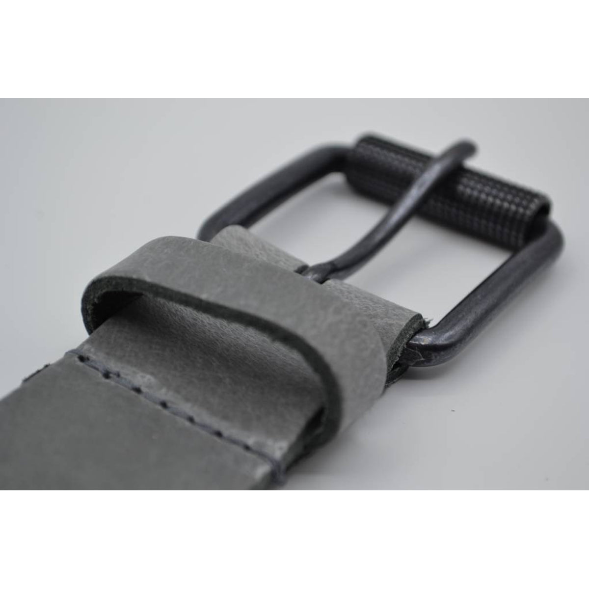 split lederen 40mm licht grijs casual riem