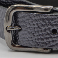 Zwart metallic 3cm brede riem met metallic zwarte gesp.  