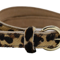 Panter print riem met gouden gesp. 