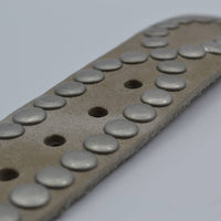 4cm taupe volle studriem van Italiaans volnerf leer