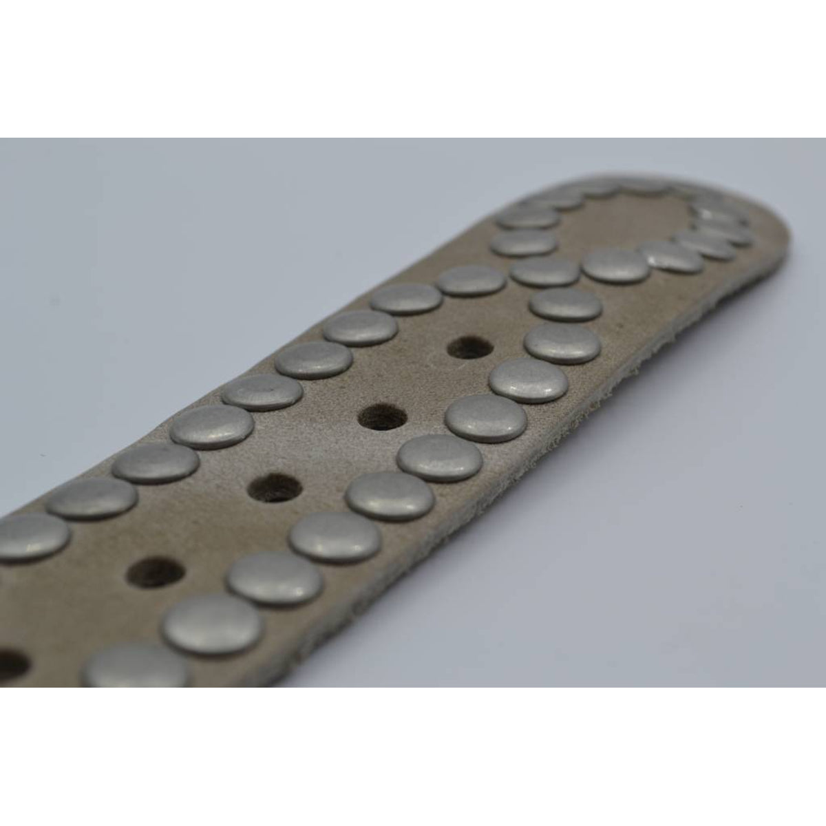 4cm taupe volle studriem van Italiaans volnerf leer