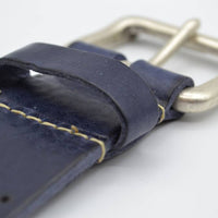 4cm triple dot gelaserde blauwe volnerf lederen riem