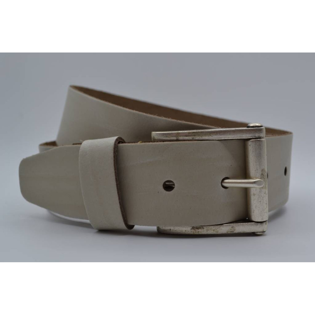 4,5cm echt lederen casual ecru riem.