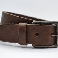 Ster gelaserde bruine echt lederen riem  