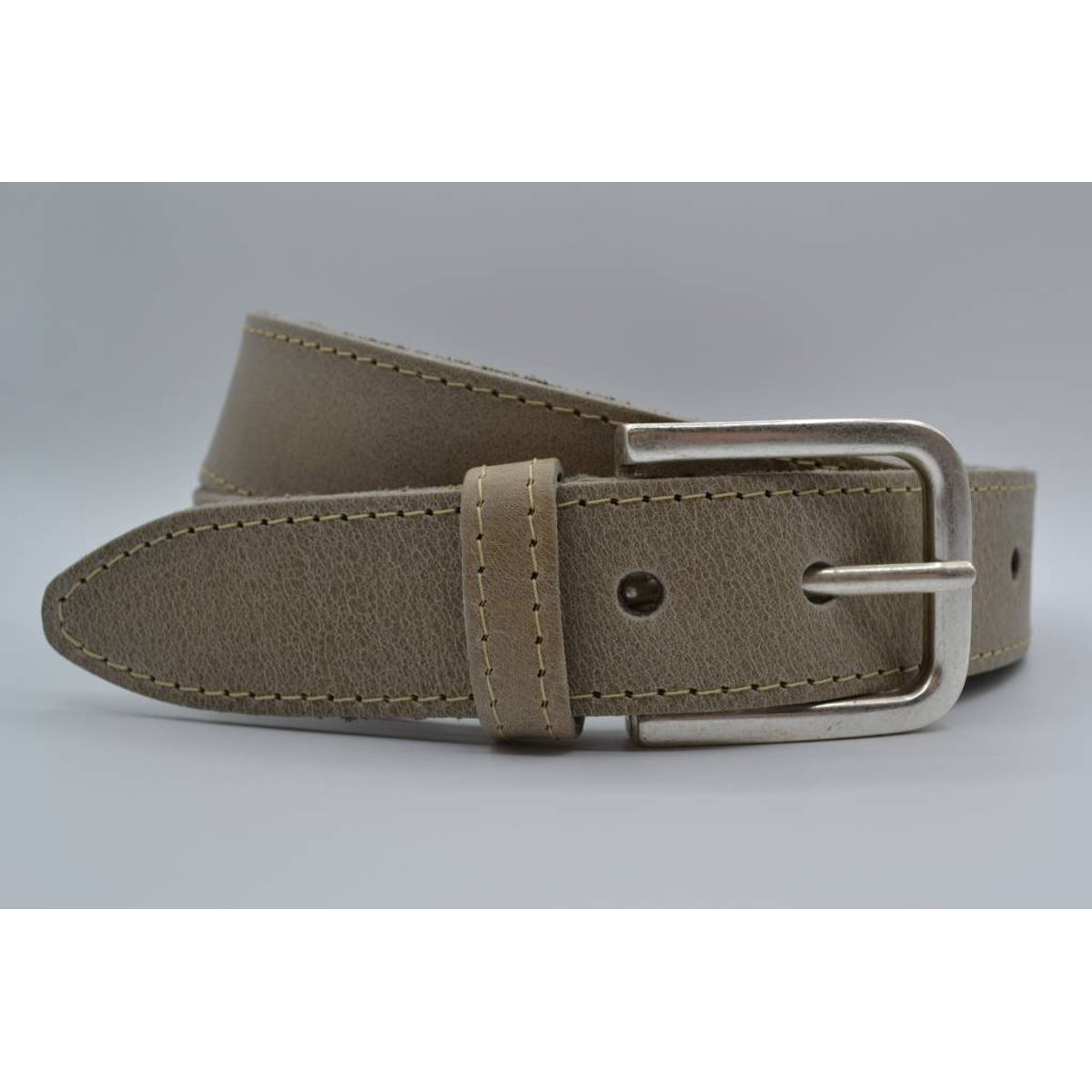 4cm taupe gestikt italiaans volnerf lederen riem