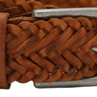 Cognac gevlochten riem 
