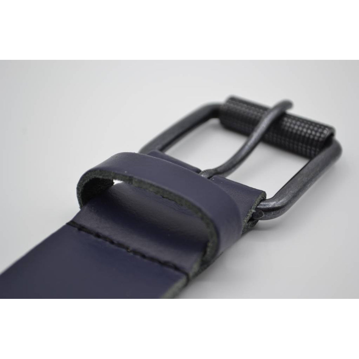 split lederen 40mm donker blauw casual riem
