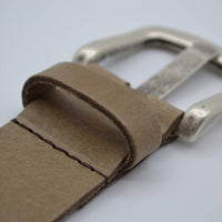 split lederen 40mm taupe casual perforatie riem