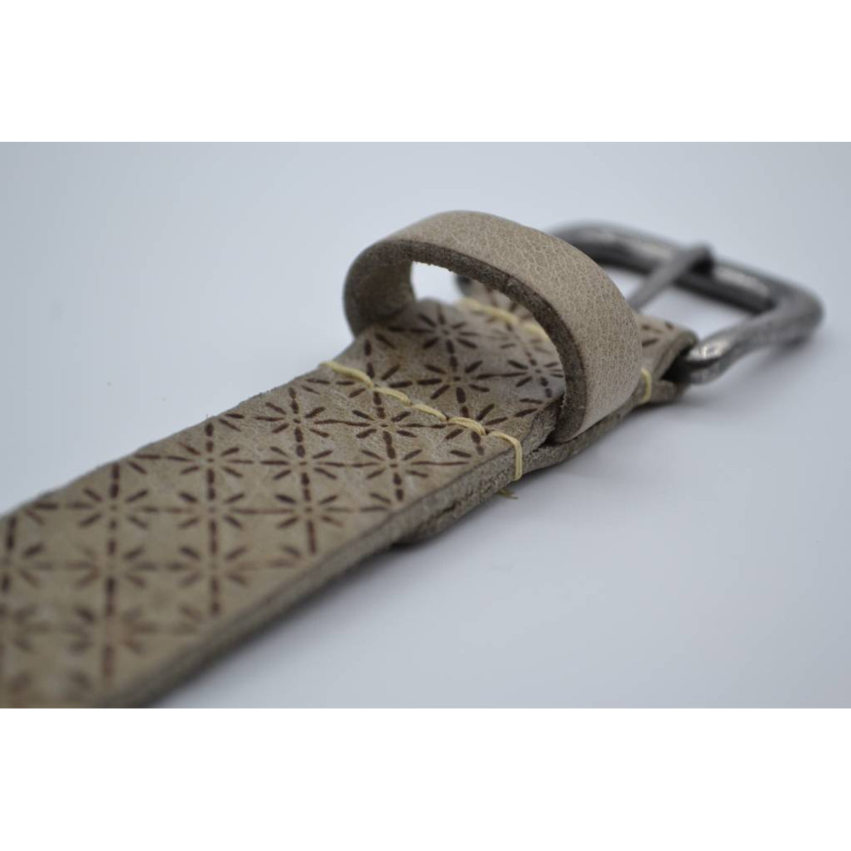 3cm taupe kinder riem met sneeuvlok print