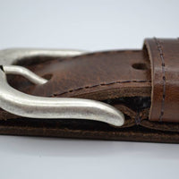 35mm bruine gestikte italiaans volnerf lederen riem