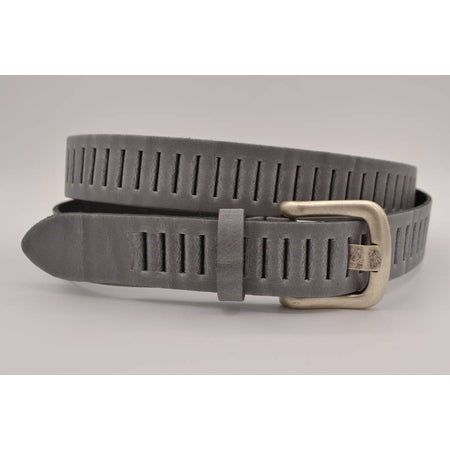 split lederen 30mm grijze casual perforatie riem 